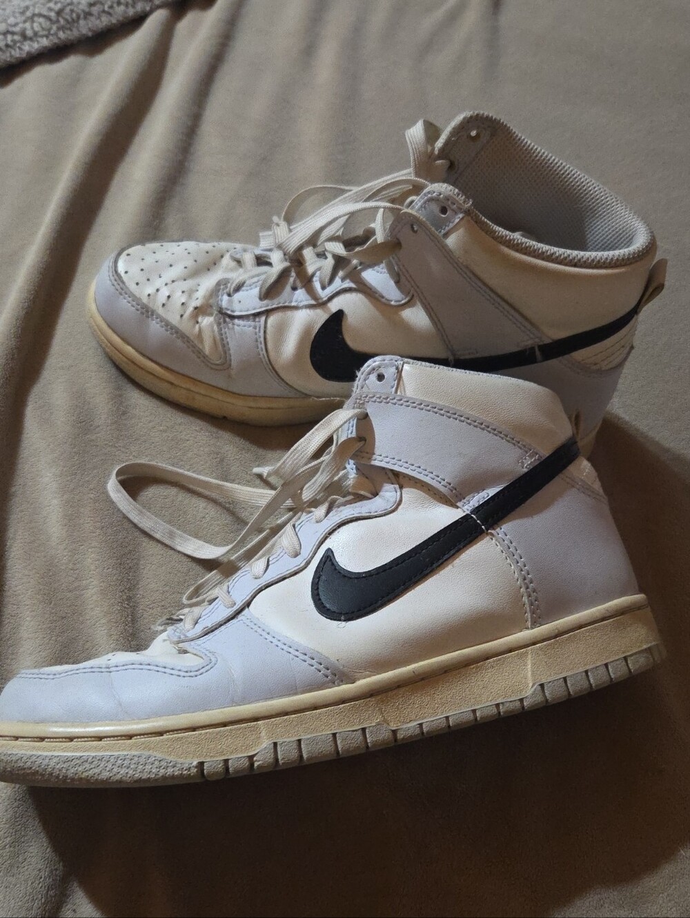 Nike White and Black High-Top Sneakers